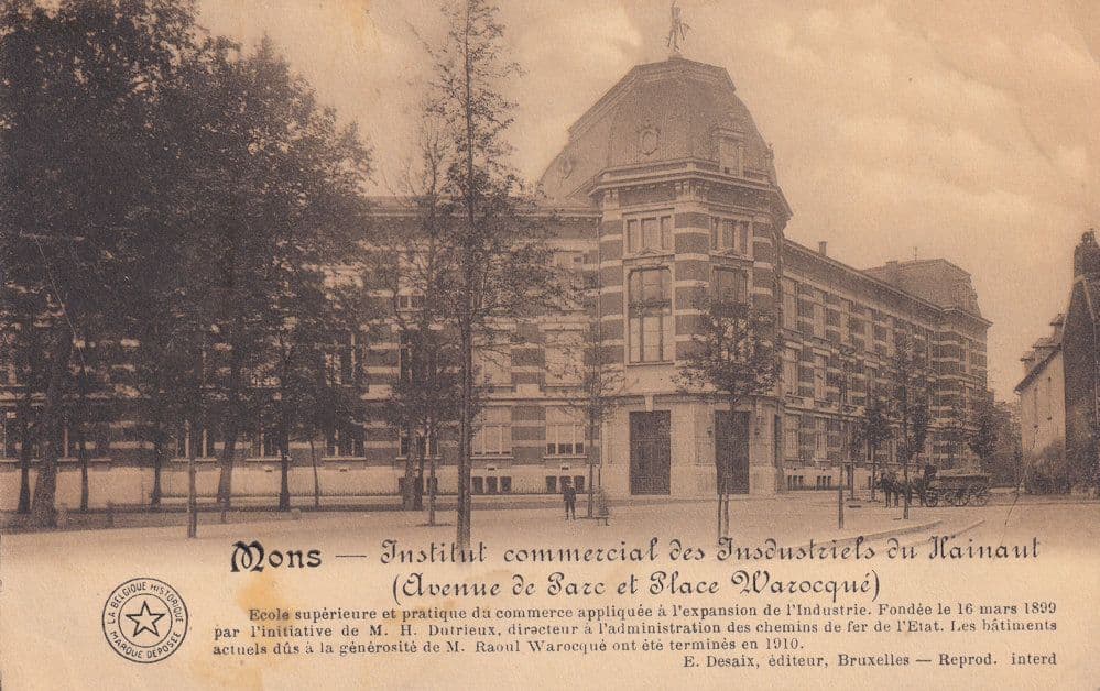 AK Mons 1916 Institut Commercial Industriels Hainaut Passed By Censor Belgium Old Postcard
