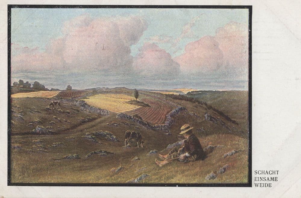 AK Schacht Einsame Weide Antique Painting WW1 Postcard