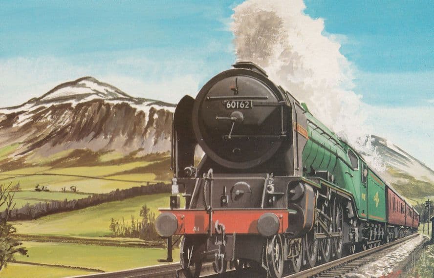 Al Pacific 60162 Peppercorn Train at Perth Mawcarse Painting Postcard