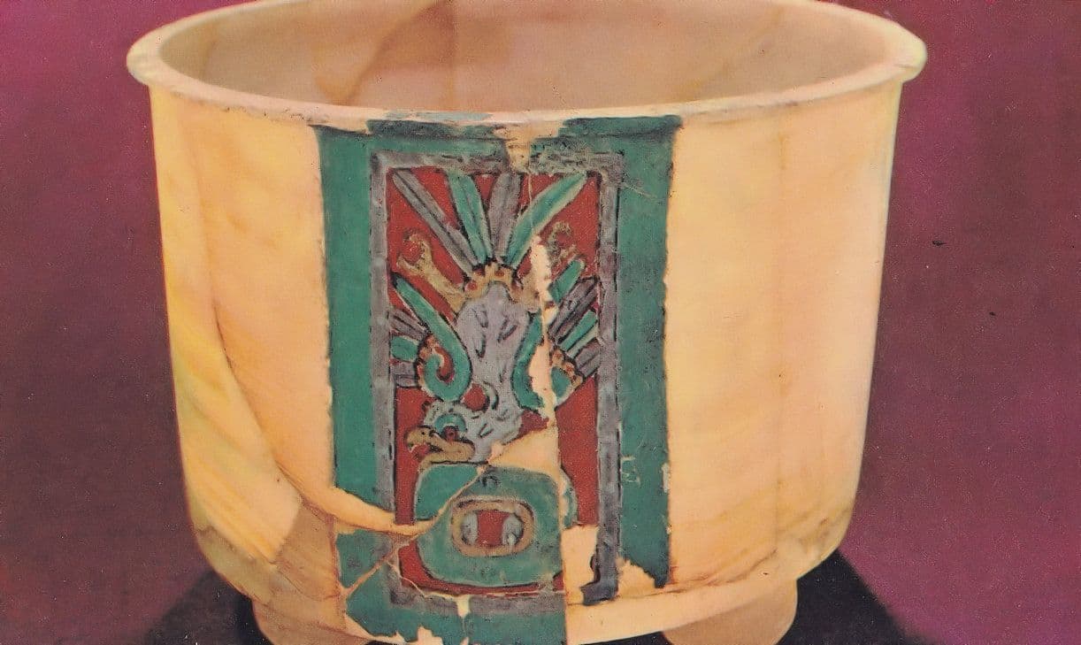 Alabester Vessel Found In Morelos Mexico Rare Pottery Postcard