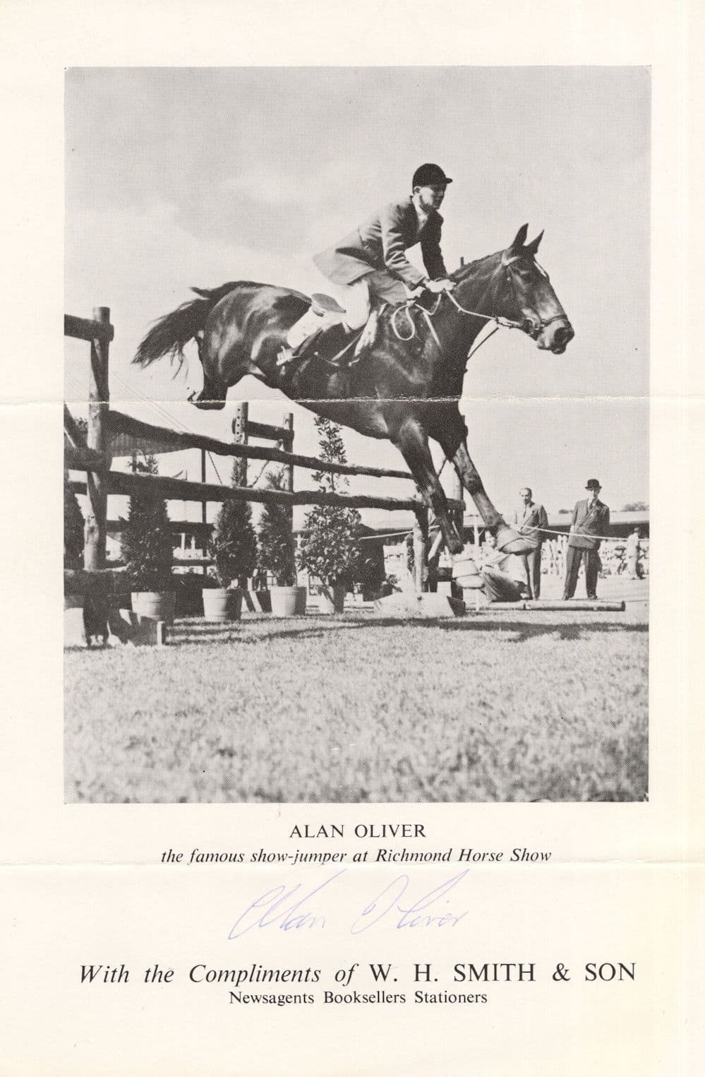 Alan Oliver Historic Horse Show Jumper Hand Signed Picture