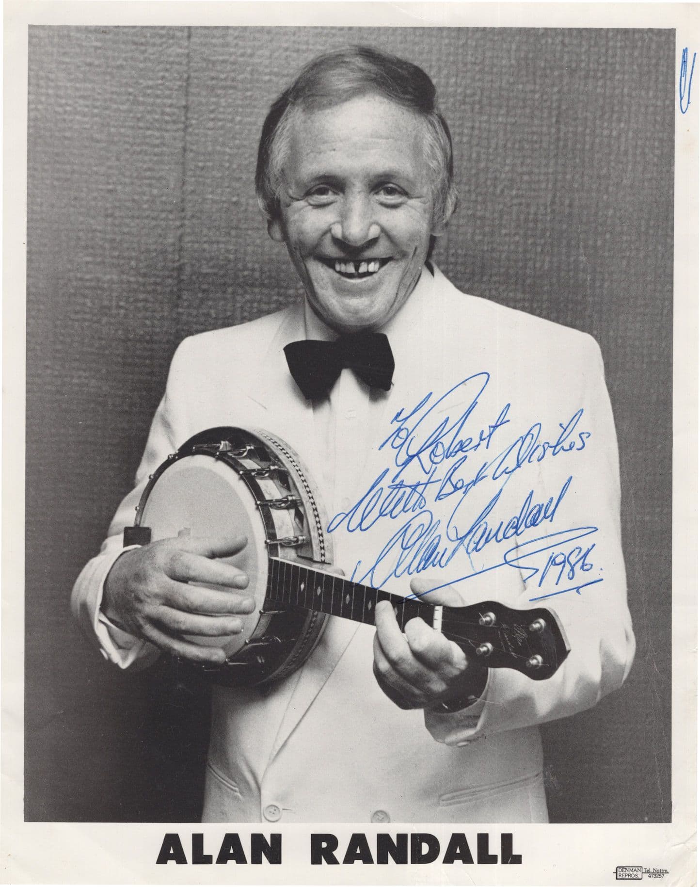 Alan Randall George Formby Impersonator Worn Hand Signed Photo