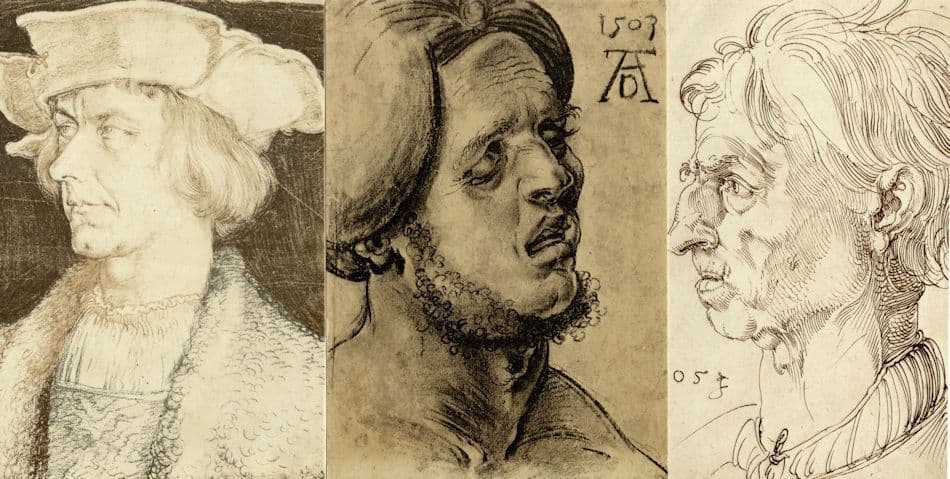 Albecht Durer Head Of A Man & With Eyes Closed 3x Postcard s