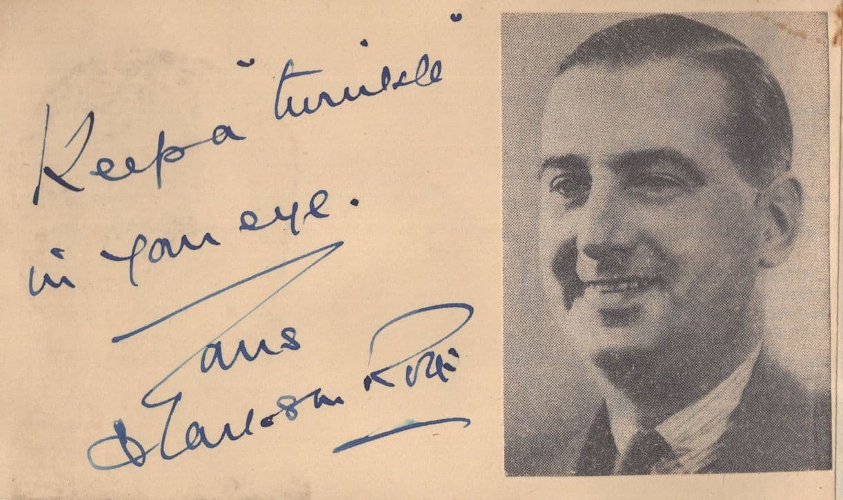 Albert Sandler WW2 1942 BBC Violinist Radio Old Hand Signed Autograph