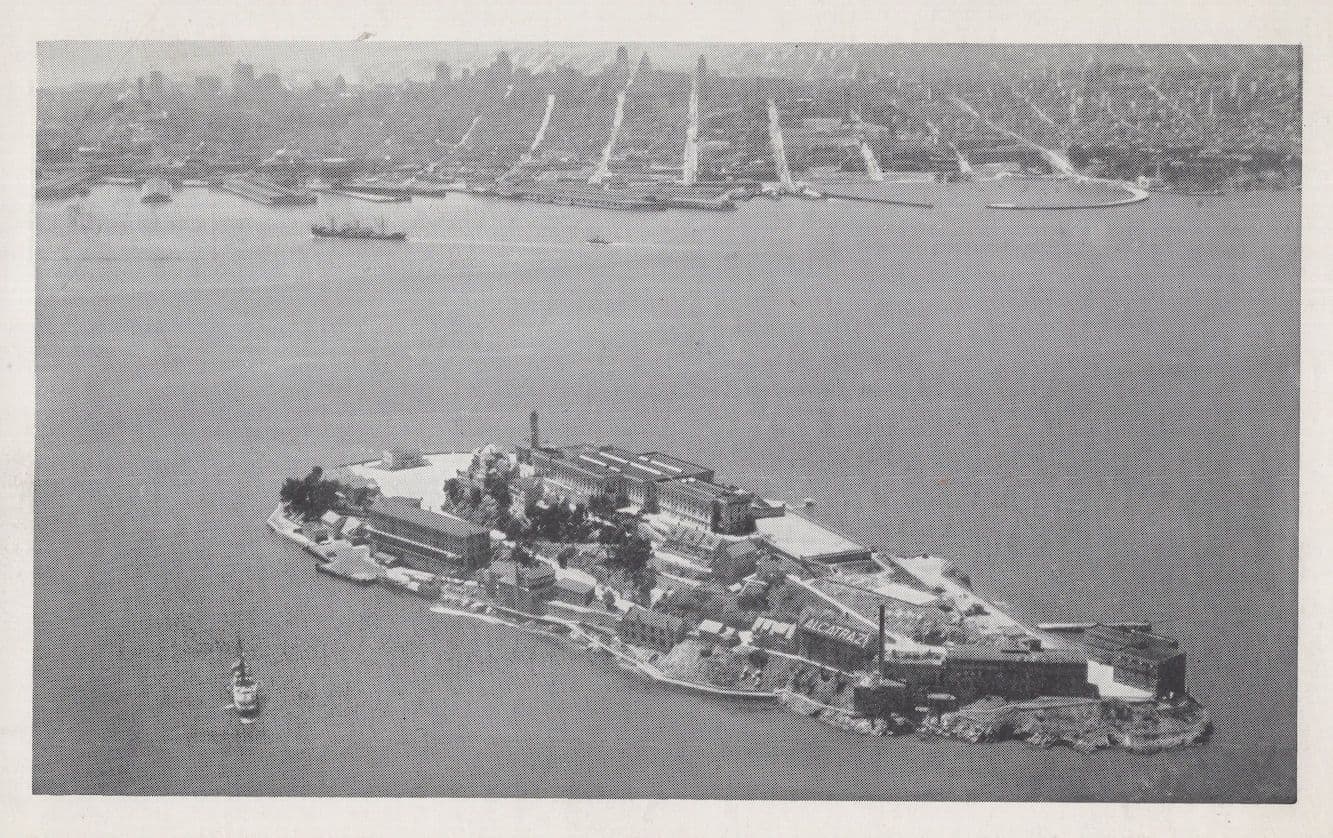 Alcatraz Prison Island Old 1934 History USA Postcard