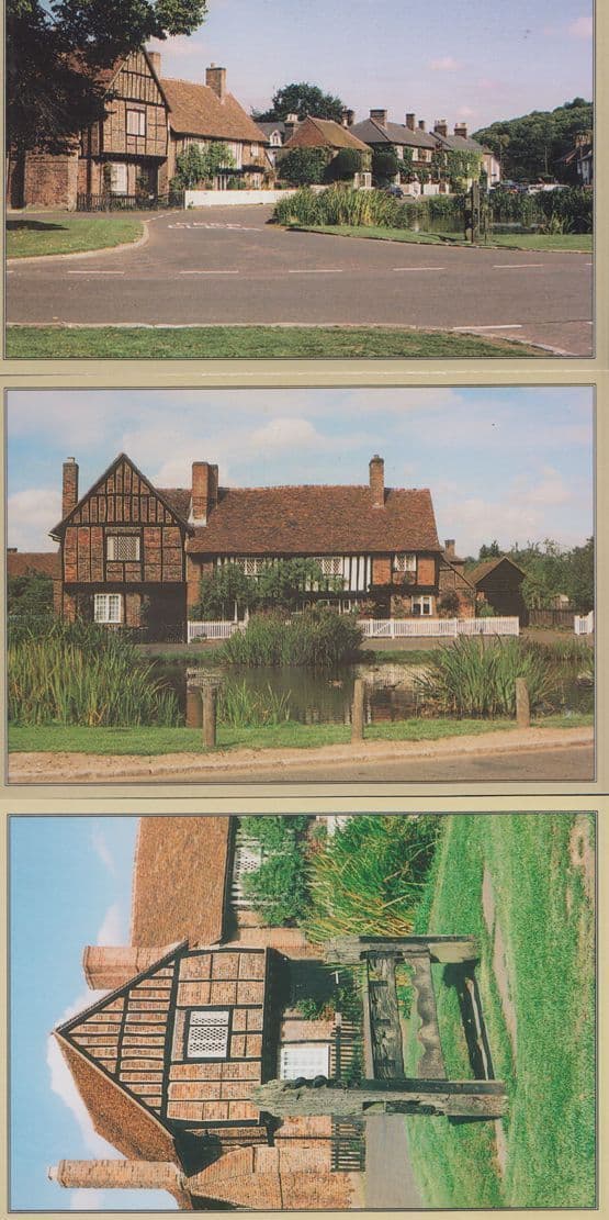 Aldbury Herts Manor House Ancient Stocks 3x Postcard s
