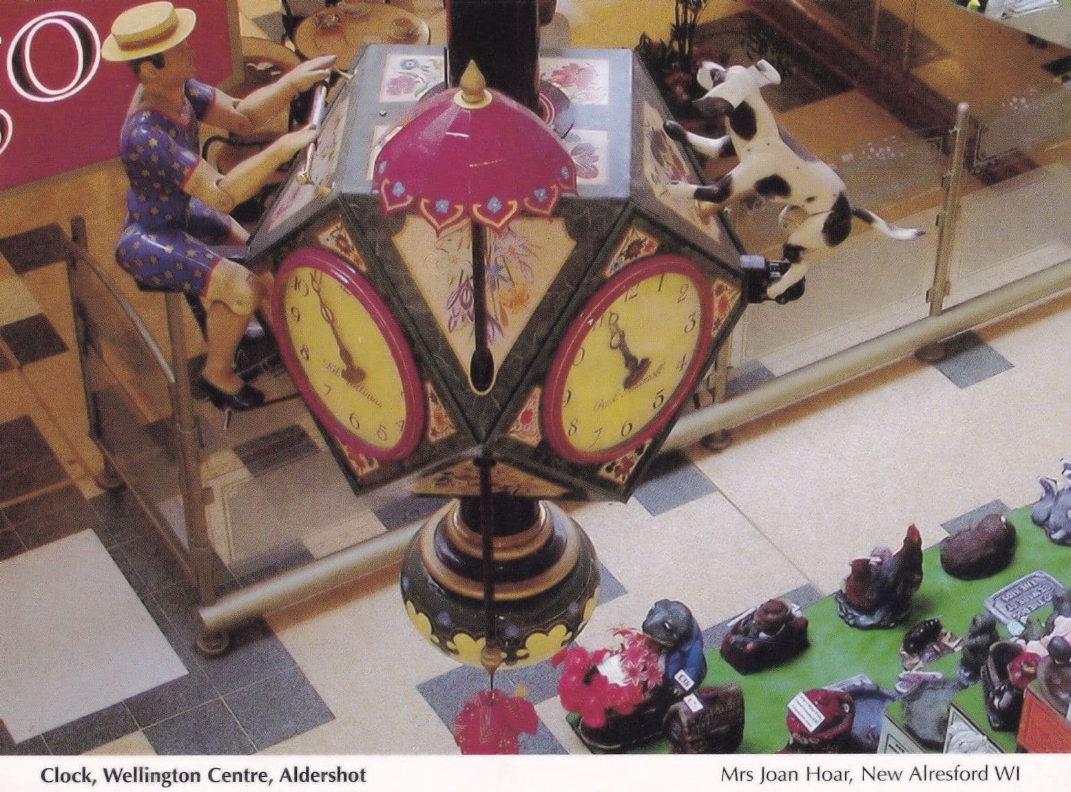 Aldershot Shopping Precinct Centre Clock Aerial Hampshire Postcard