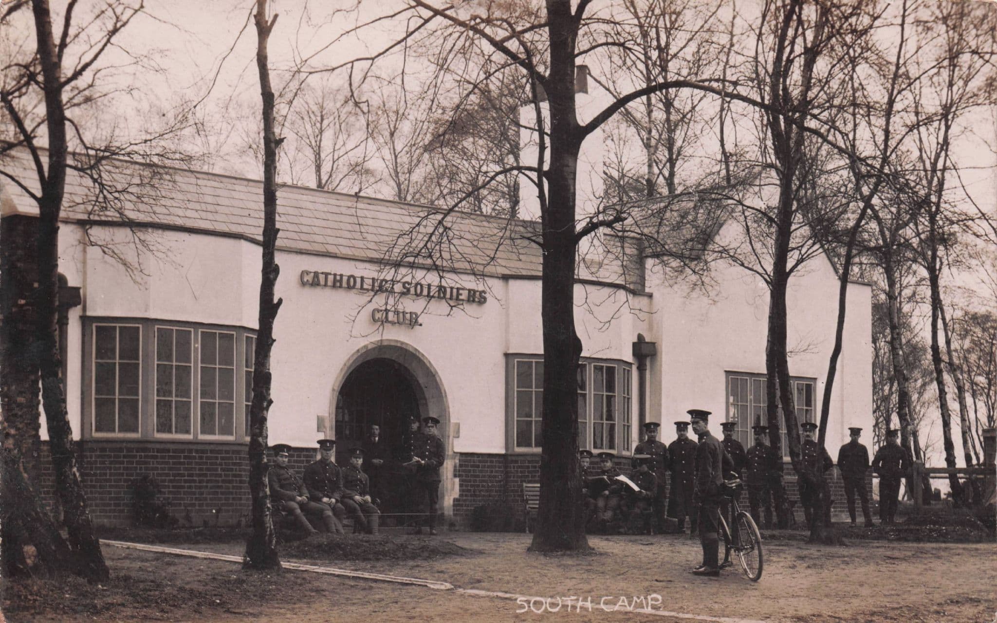 Aldershot South Camp Catholic Soldiers Club Bicycle Old RPC Postcard