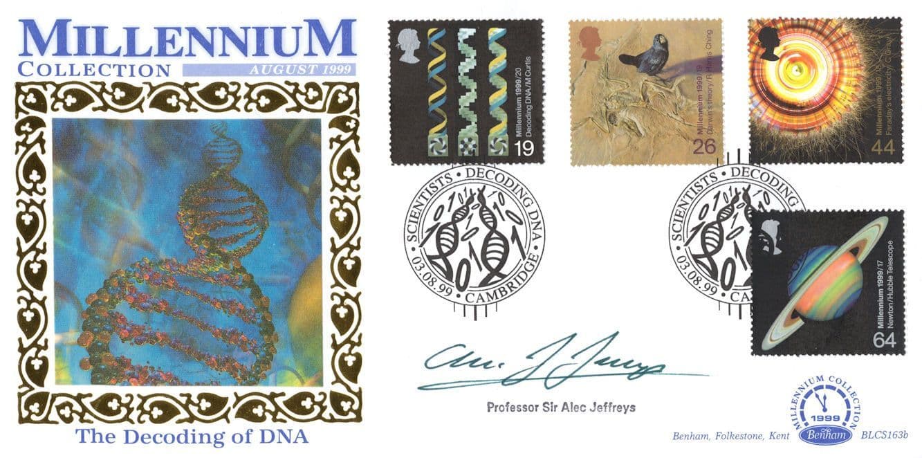 Alex Jeffreys DNA Genetic Fingerprinting Benham Hand Signed FDC