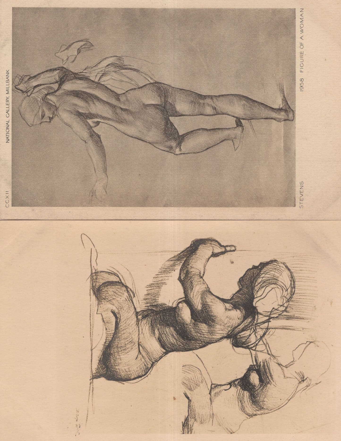 Alfred Stevens Figure Of A Woman Nude 2x Antique Painting Postcard s
