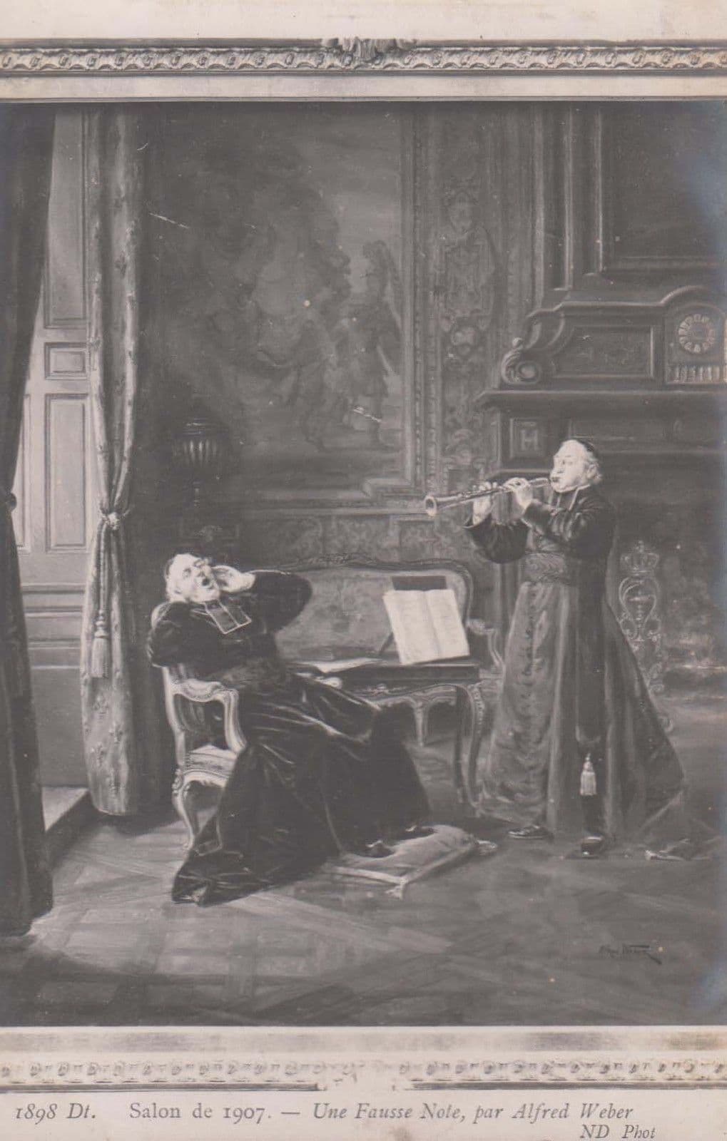 Alfred Weber 1907 Salon Une Fausse Note French Art 1898 Painting Postcard