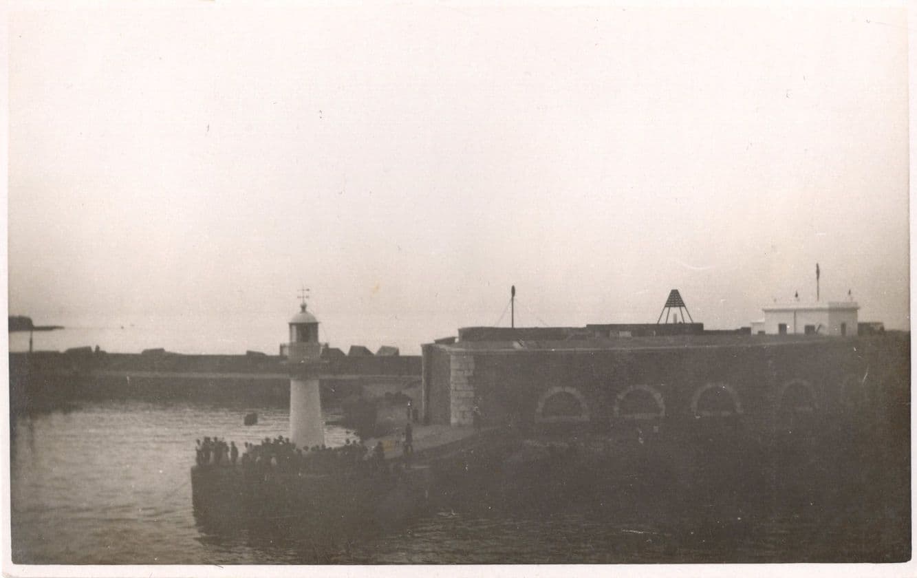Algeria Africa Boat Party Departure Old Real Photo Postcard