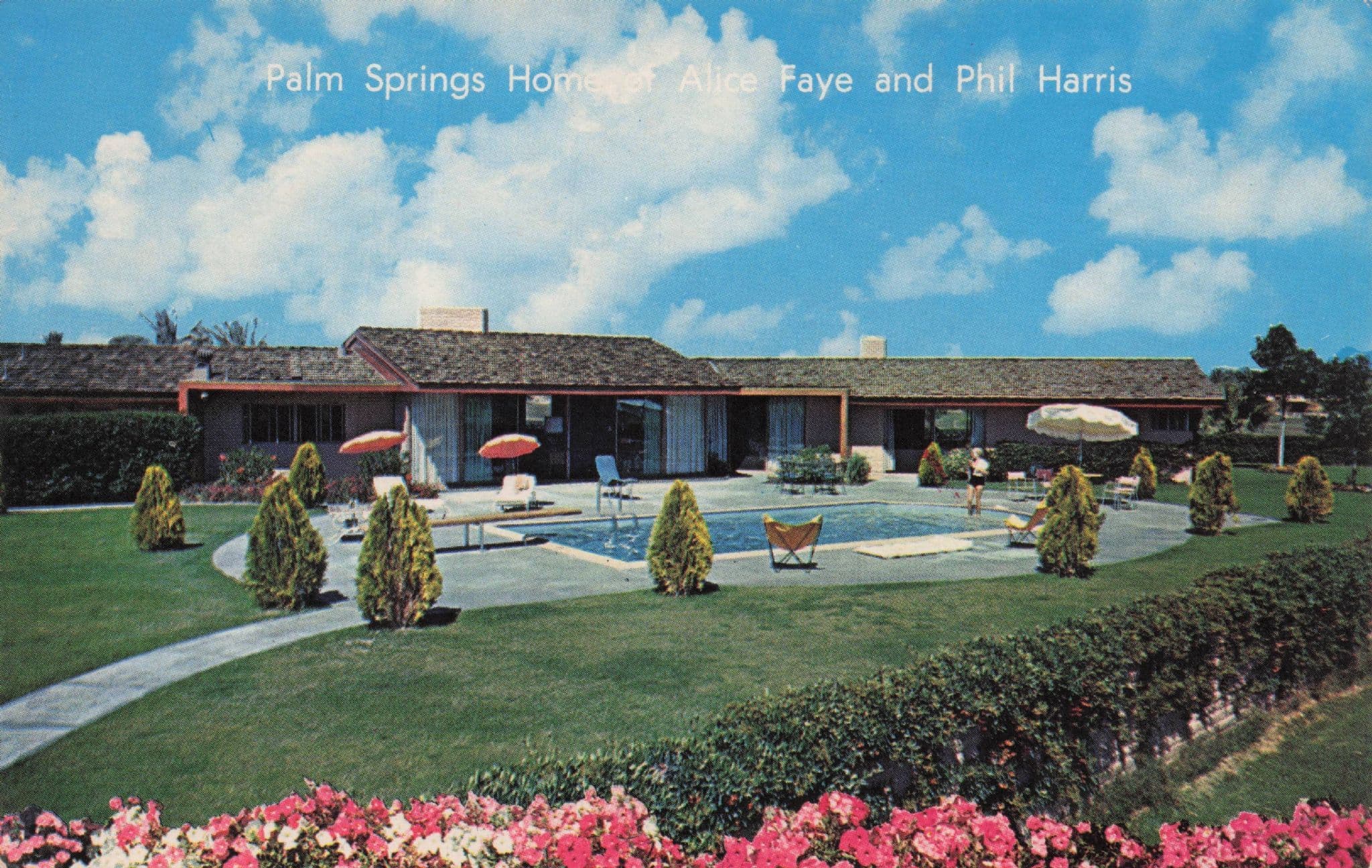 Alice Faye & Phil Harris Film Show Palm Springs Home USA Postcard