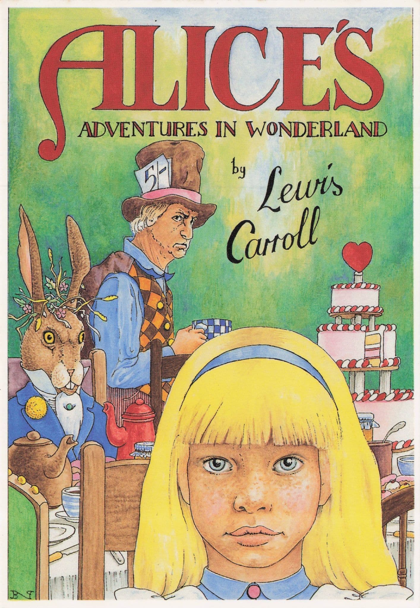 Alice's Adventures In Wonderland Lewis Carroll Book Postcard