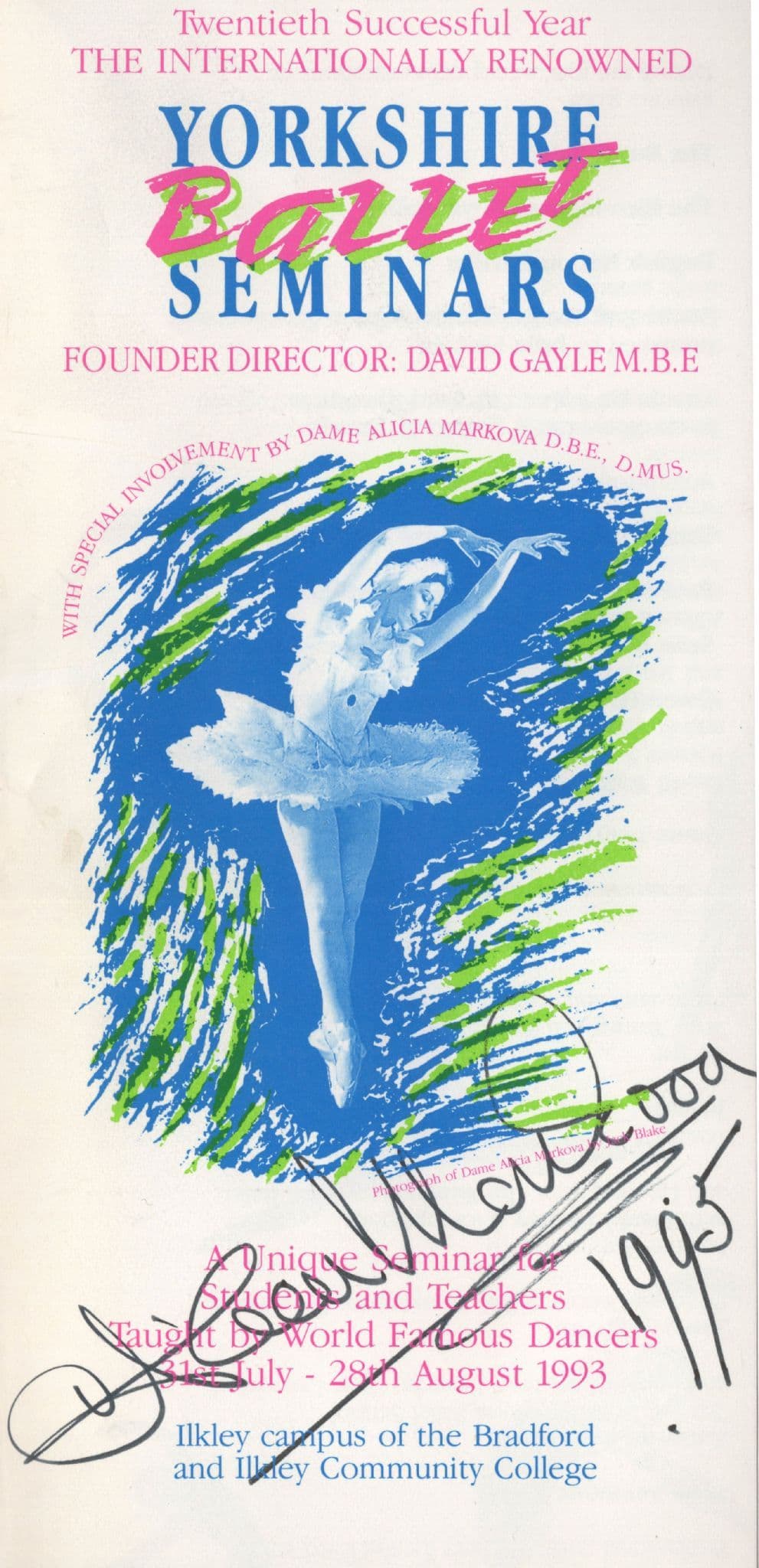 Alicia Markova Ballerina Ballet Classes Hand Signed Autograph Book