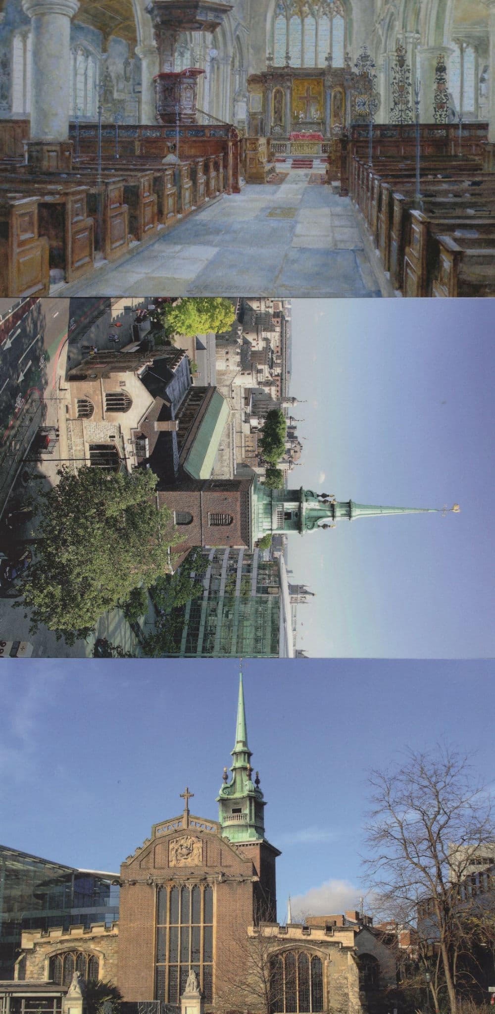 All Hallows By The Tower London Church 3x Postcard s