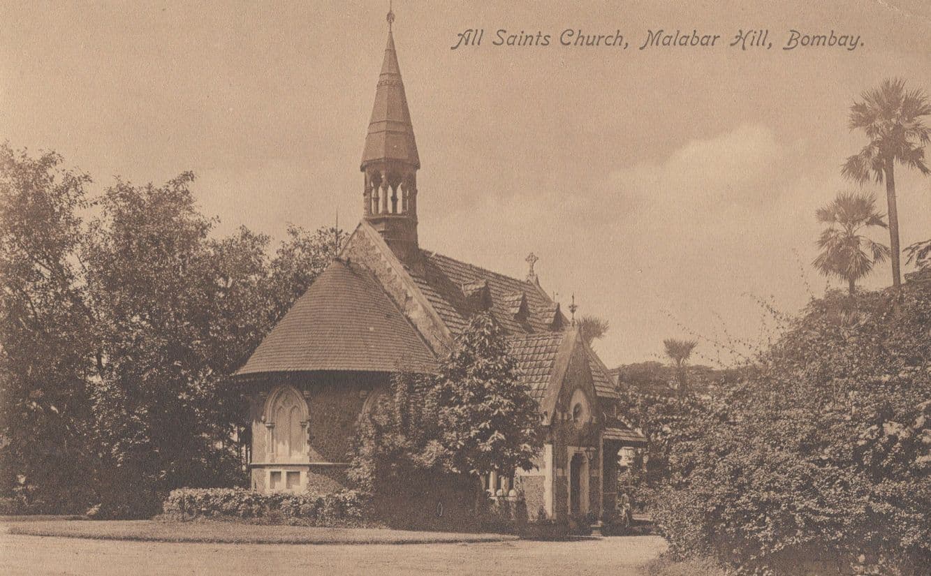 All Saints Church Malabar Hill Bombay India Old Mint Postcard