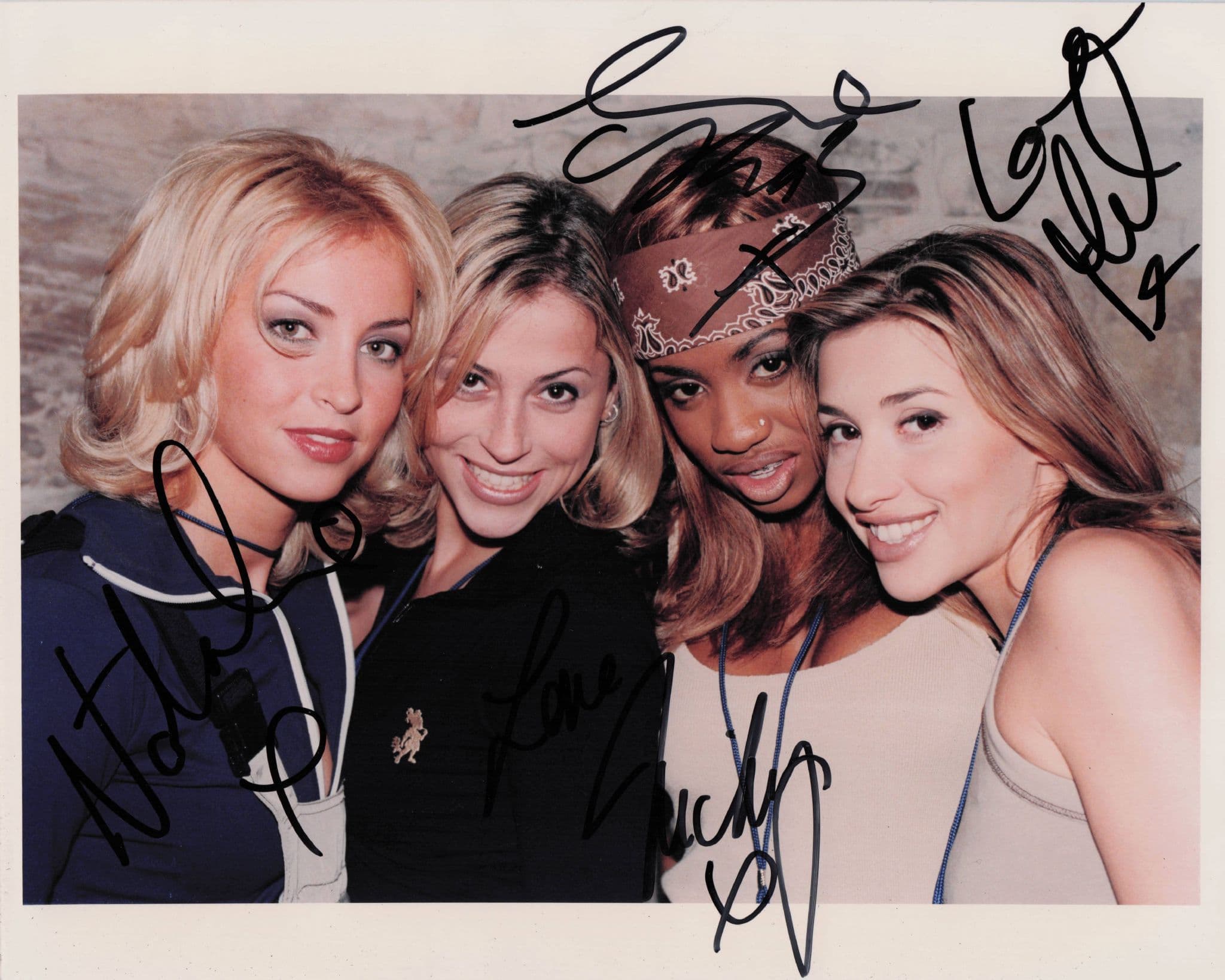 All Saints Girl Band Pop Group 4x FULL Hand Signed 10x8 Photo