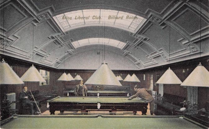Alloa Liberal Club Clackmannanshire Billiards Room Old Scottish Postcard