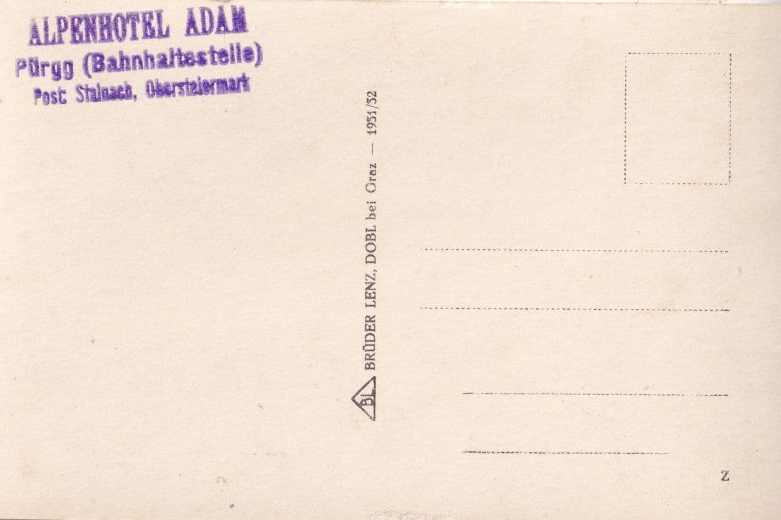 Alpenhotel Adam Purog Austria Real Photo Postcard