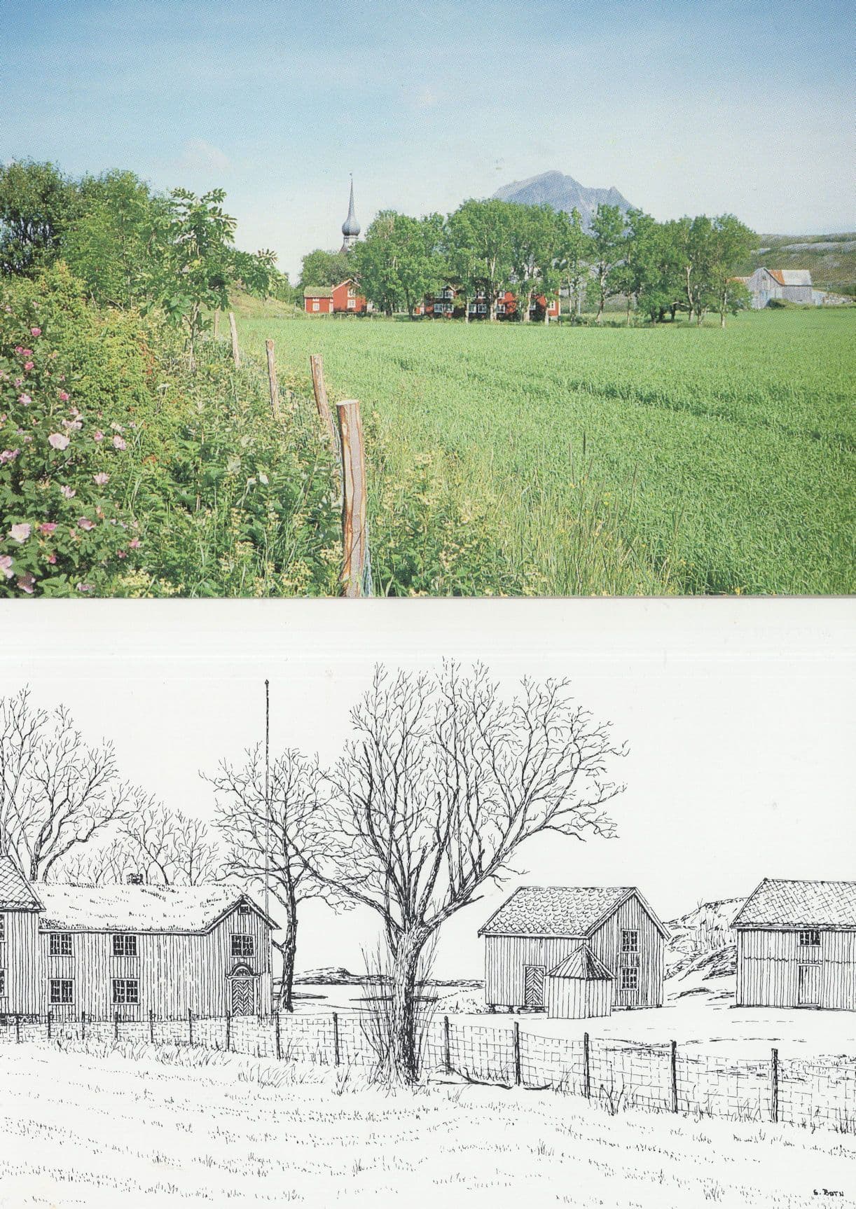 Alstahaug Bygdetun Norway 2x Postcard s