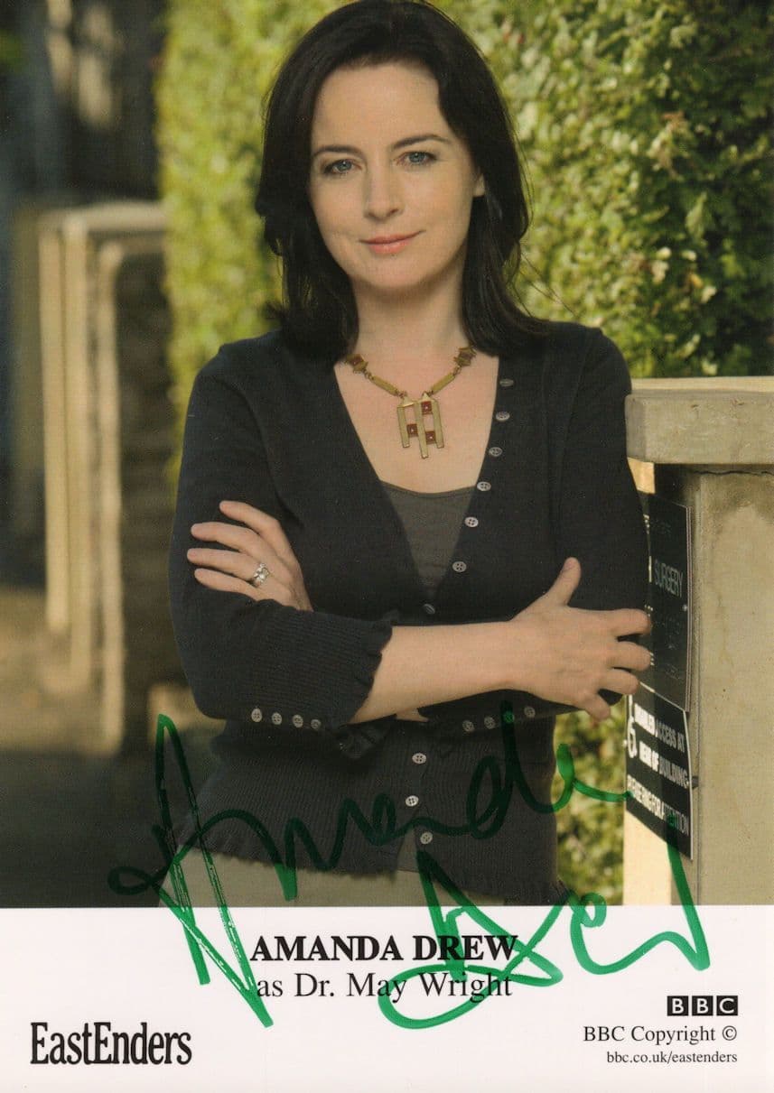 Amanda Drew as Dr May Wright BBC Eastenders Hand Signed Cast Card Photo