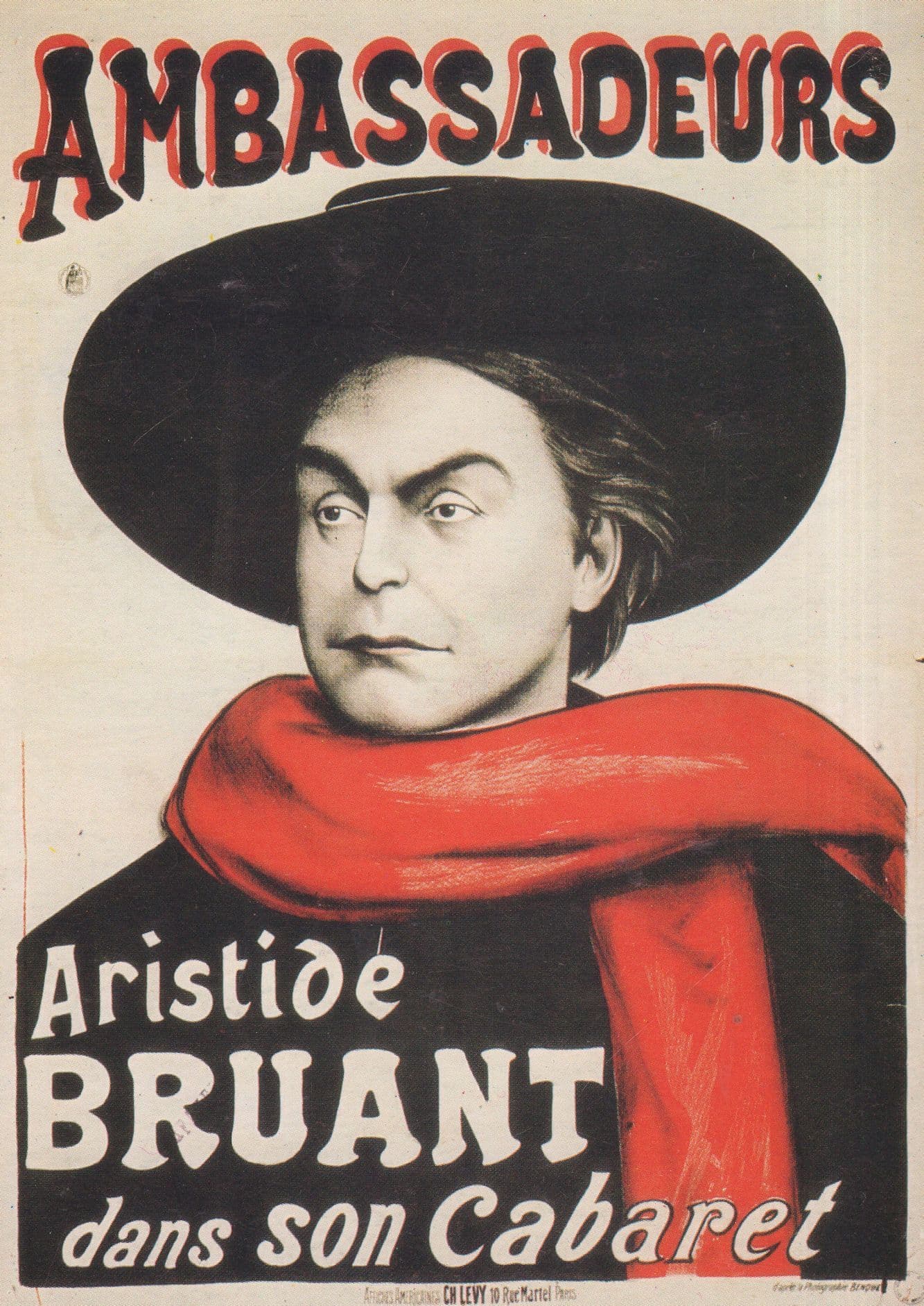 Ambassadeurs Aristide Bruant Cabaret French Theatre Poster postcard