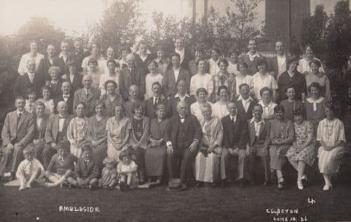 Ambleside Old Group Photo at Clacton On Sea in 1926 Antique Real Photo Postcard