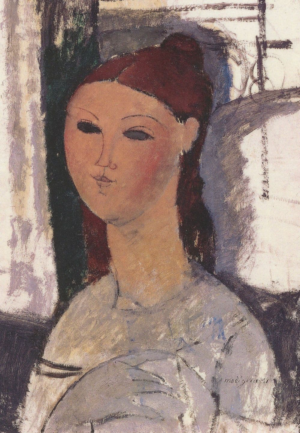 Amedeo Modigliani Portrait Of A Young Woman Painting Postcard