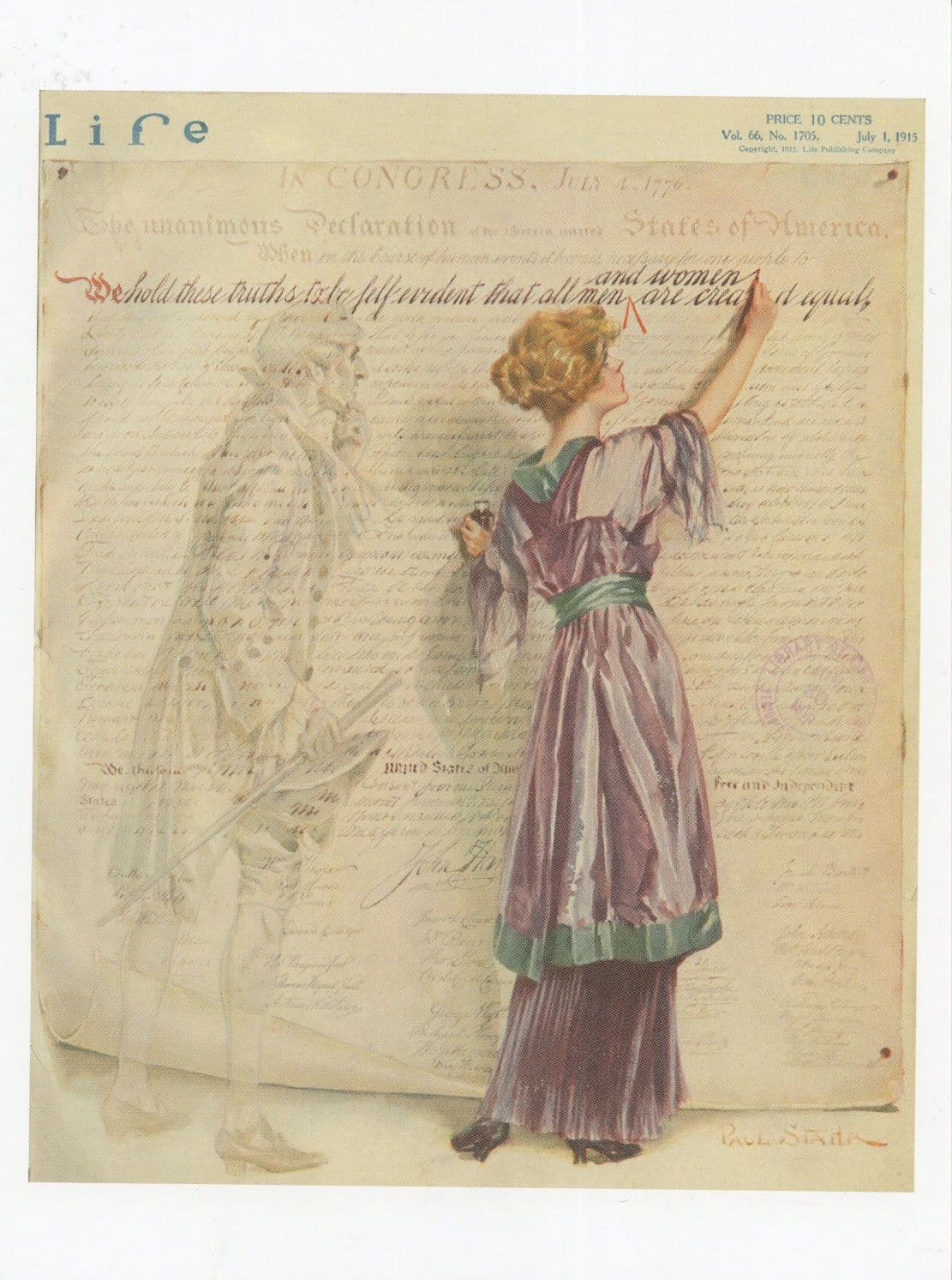 Amending American Declaration Of Independence Suffragette Poster Postcard