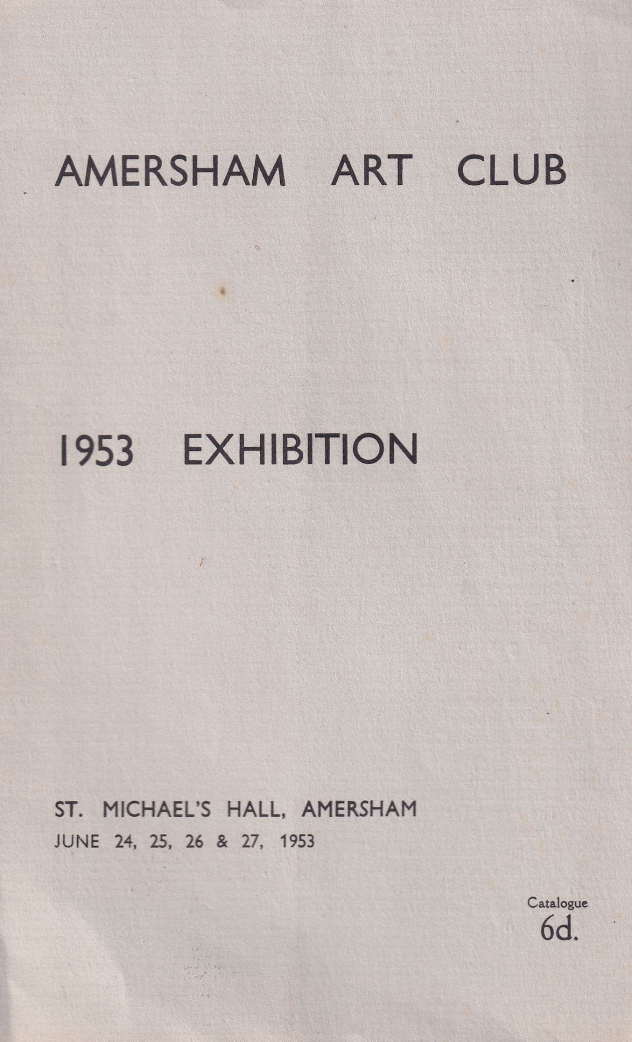 Amersham Art Club 1953 Painting Exhibition Guide Book