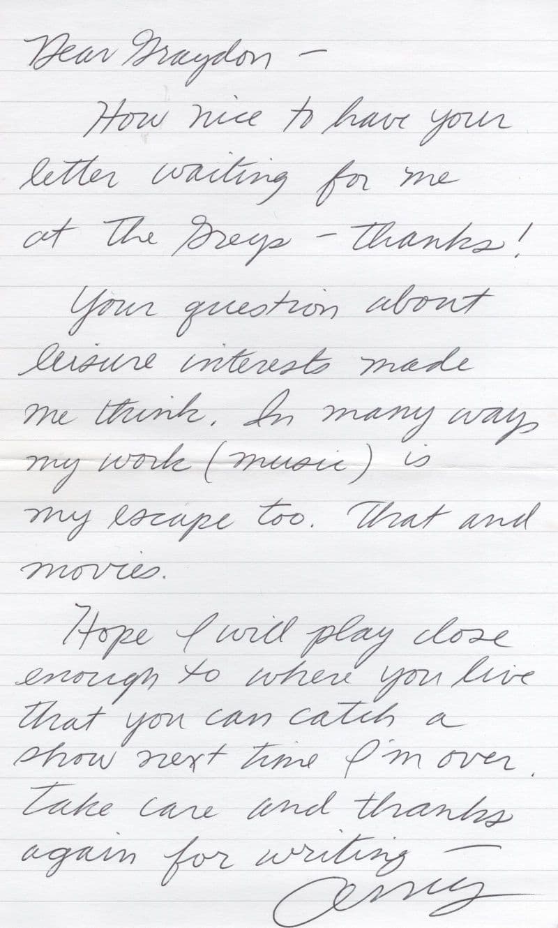 Amy Rigby Hand Signed Picture & FULLY Hand Written Letter