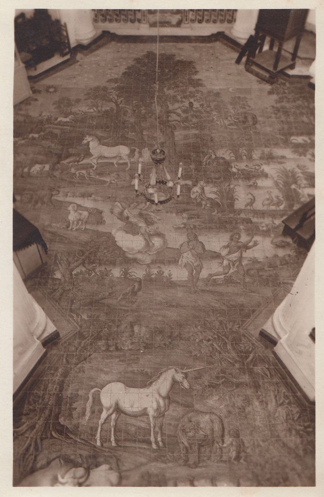 Anacapri Pavimento Della Chiesa Di S Nicola Mural Antique Postcard