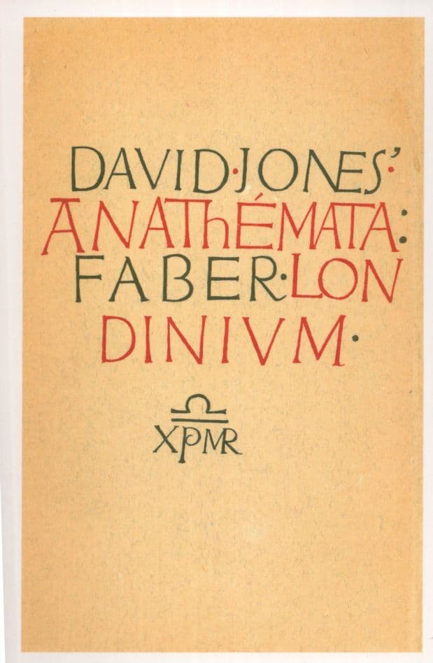 Anathemata Faber Lon Dinivm David Jones 1962 Book Postcard