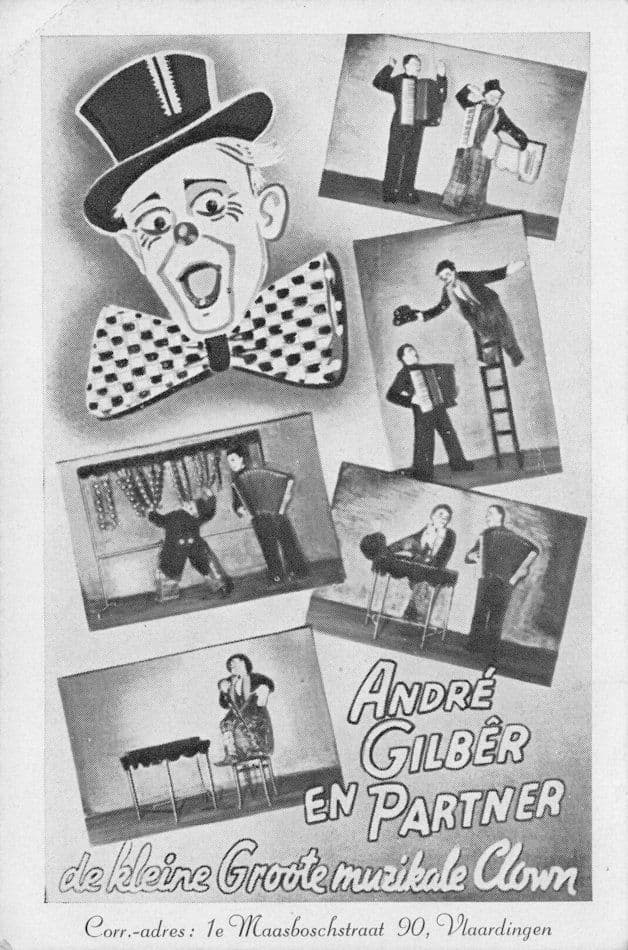 Andre Gilber Dutch Musical Holland Clown Old Advertising Photo