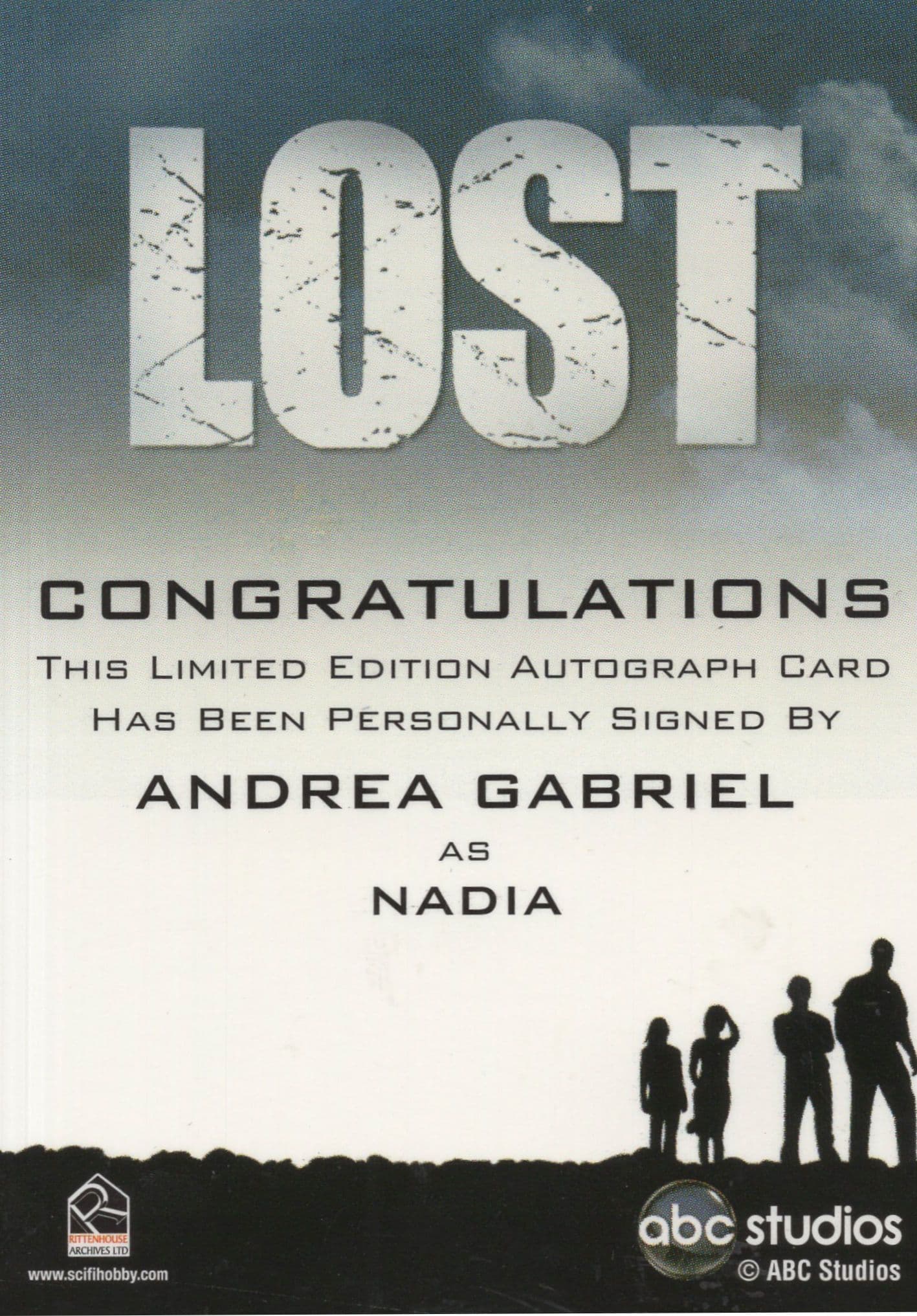 Andrea Gabriel Lost TV Show Hand Signed Autograph Card Photo