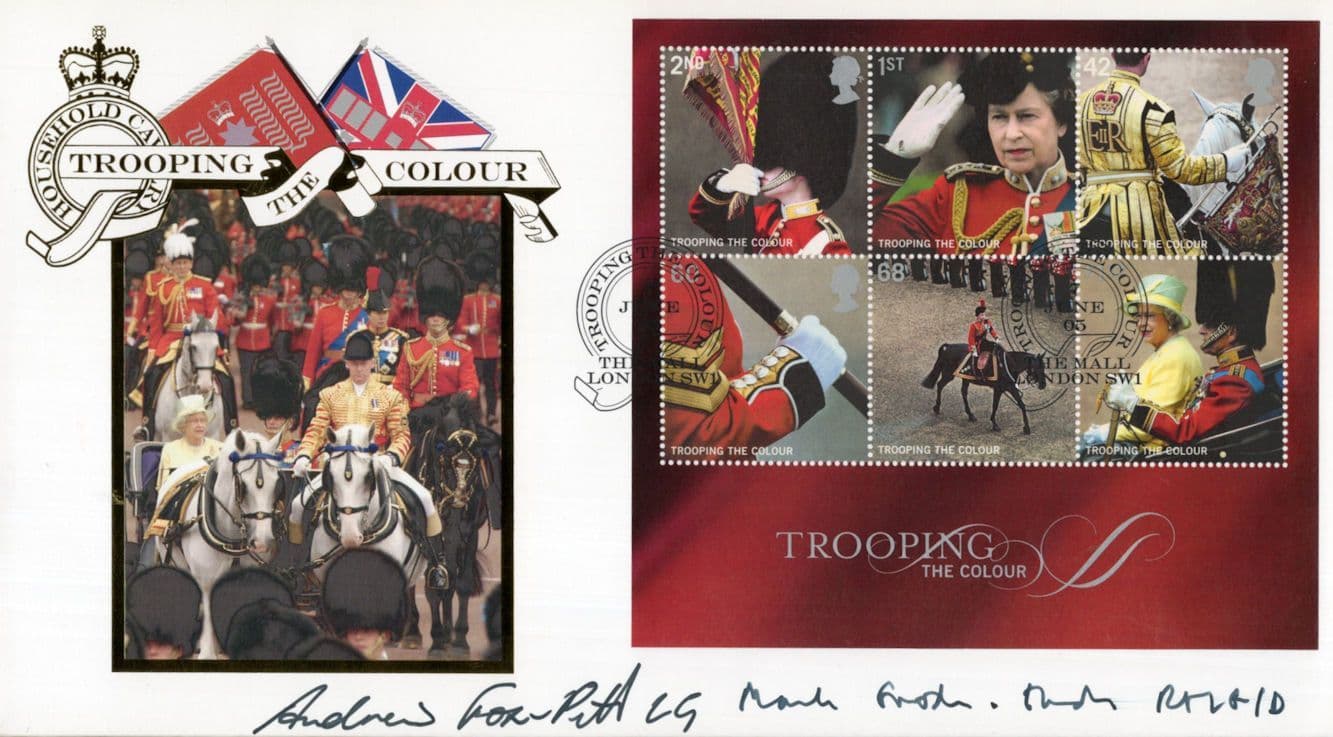 Andrew Fox-Pitt Mark Goodwin Hudson Trooping The Colour Hand Signed FDC
