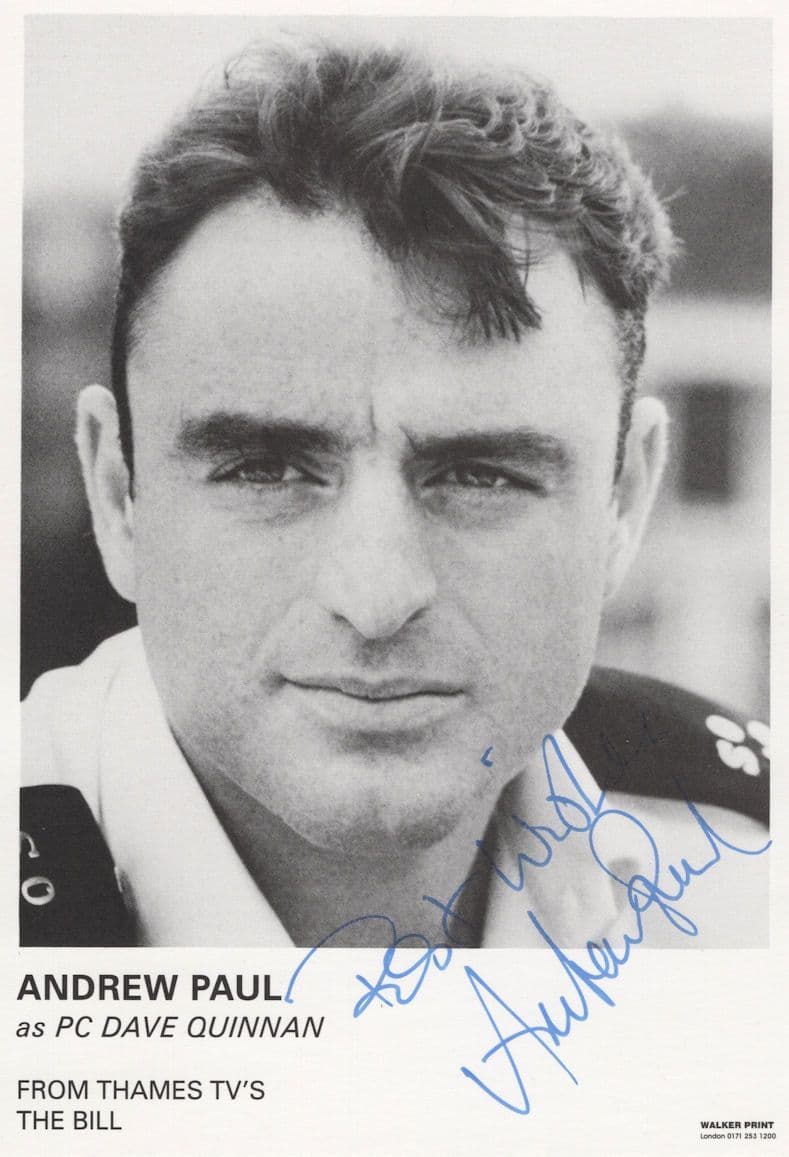 Andrew Paul The Bill Alternative Rare Hand Signed Cast Card