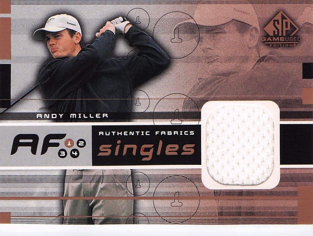 Andy Miller Authentic Fabrics Singles PGA Golf 2003 Upper Deck Worn Shirt Card