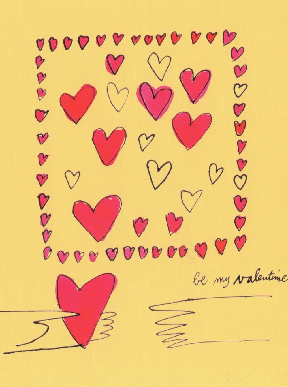 Andy Warhol Be My Valentine Card Painting Valentines Day Postcard
