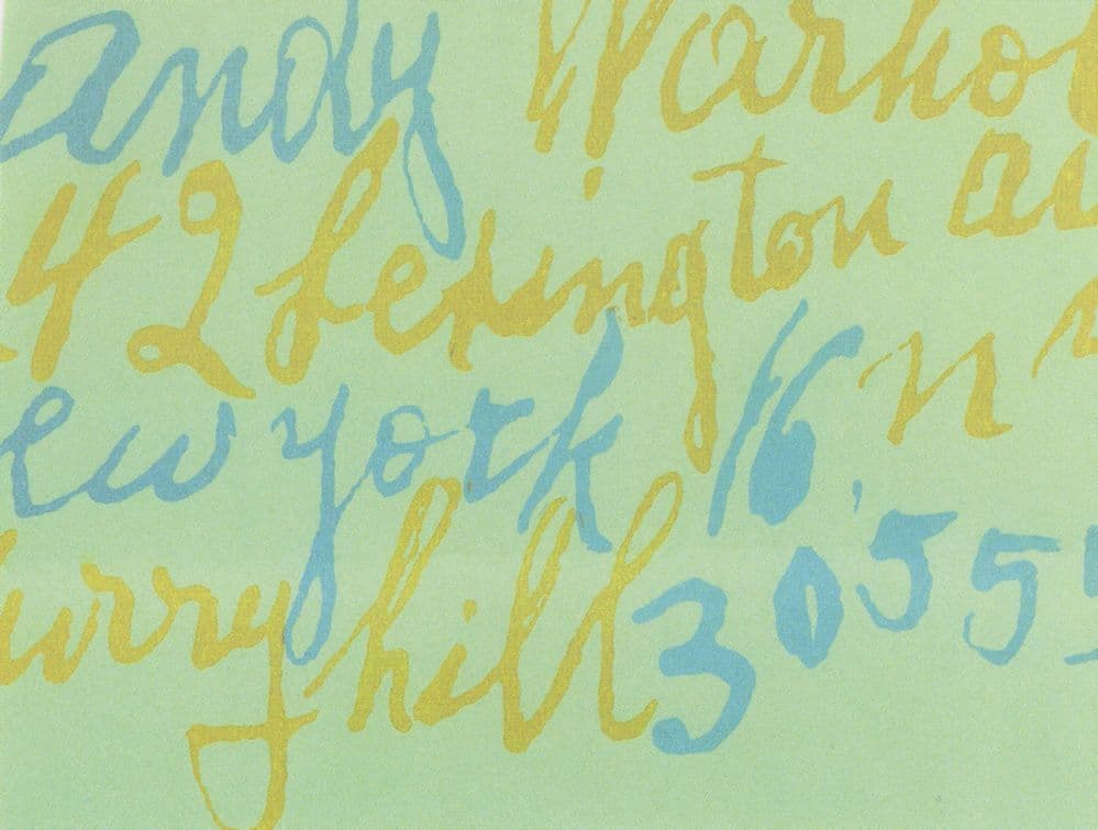 Andy Warhol Business Card Handwriting Painting Postcard