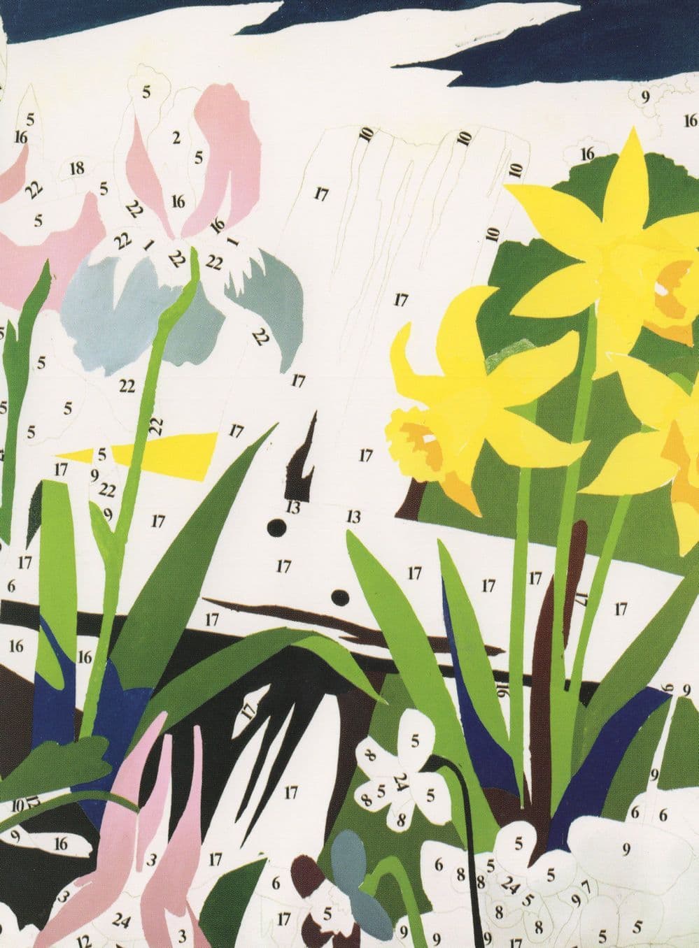 Andy Warhol Flowers White Background Painting Postcard