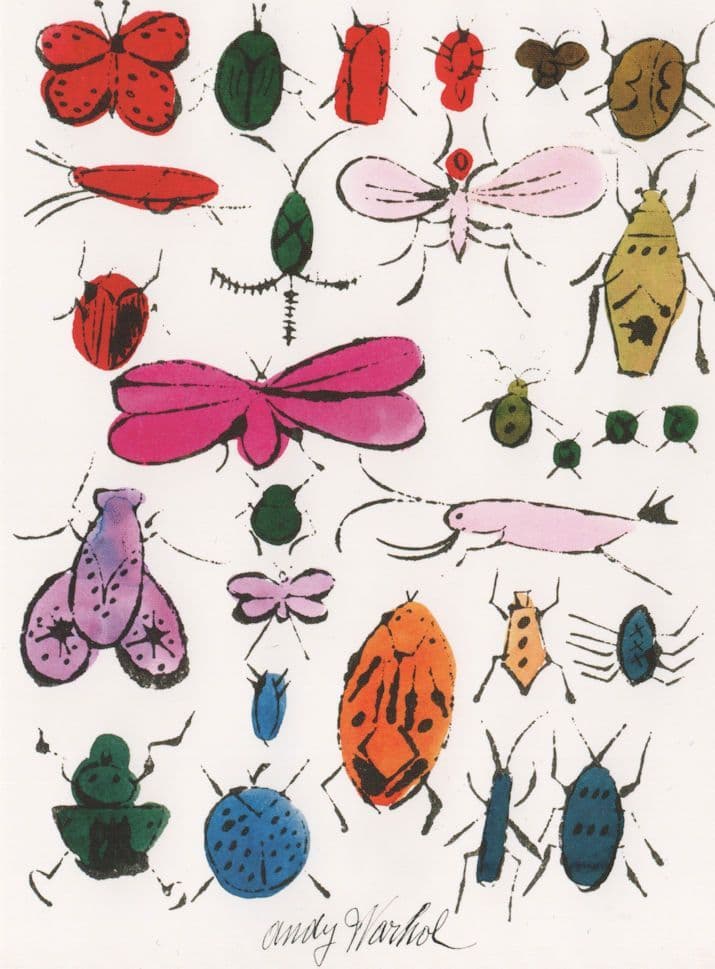 Andy Warhol Insects Happy Bug Day Painting Postcard