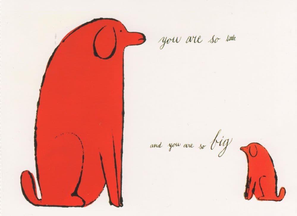 Andy Warhol You Are So Little Big Red Dog Painting Postcard