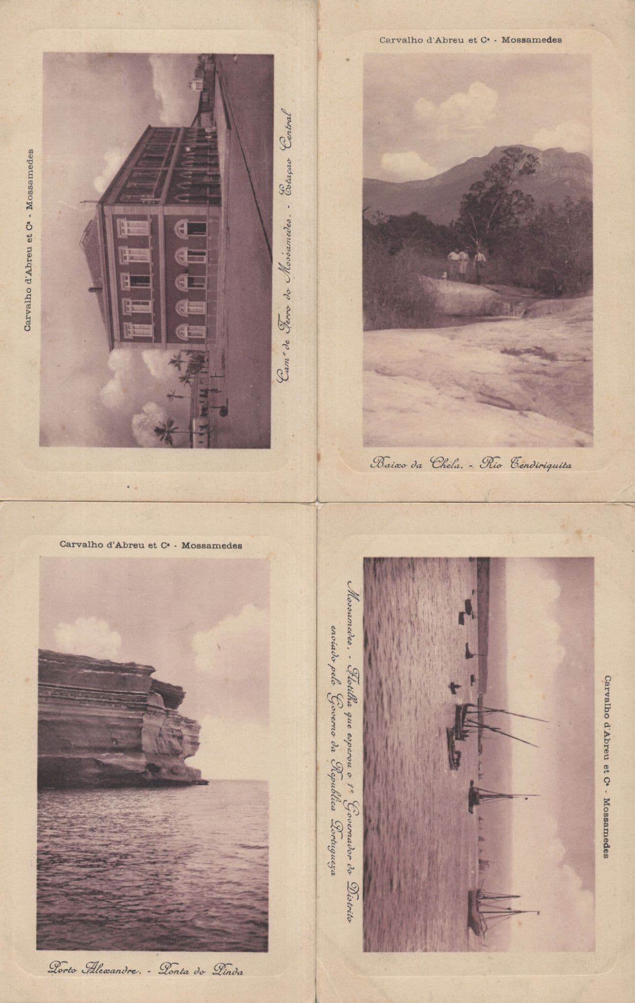 Angola Mossamedes 4x Ship River Antique African Postcard s