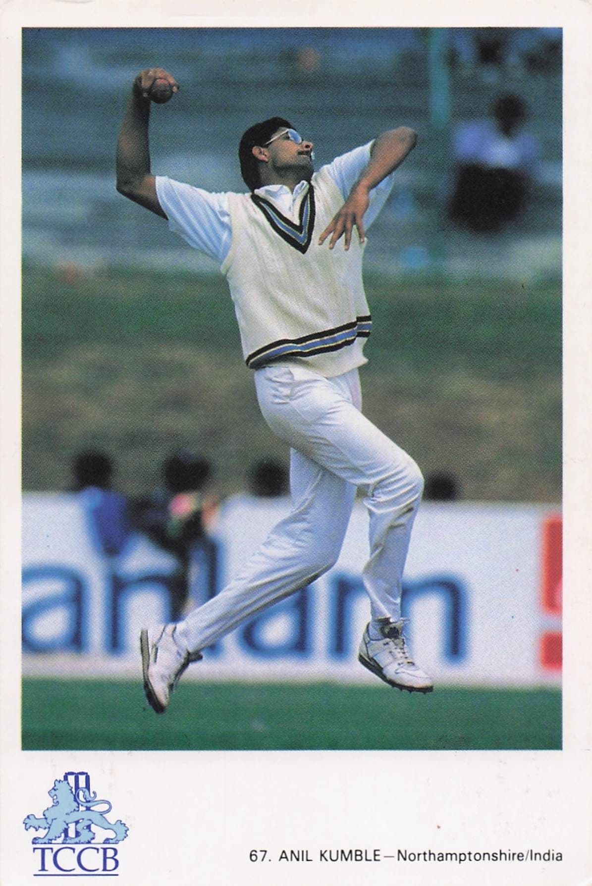 Anil Kumble Northamptonshire India TCCB Classic Cricket Photo Postcard