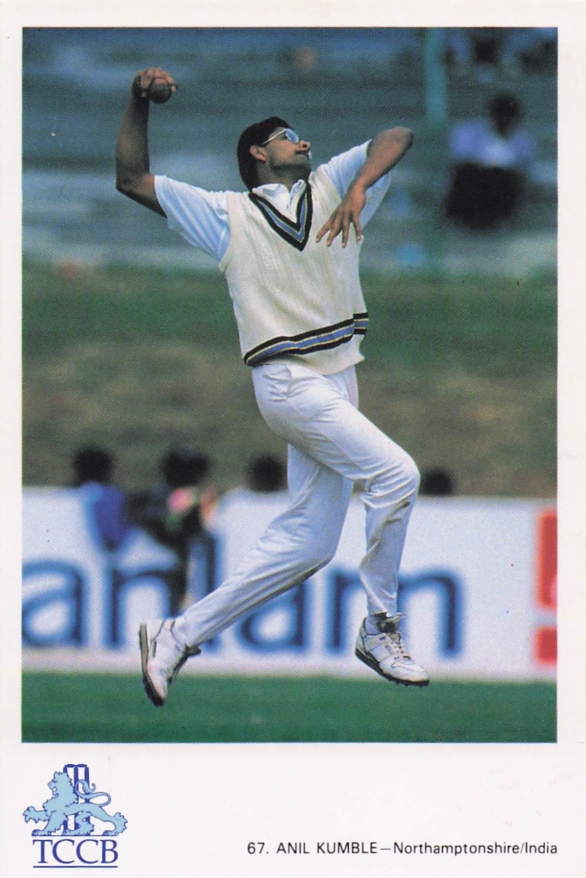Anil Kumble Northamptonshire TCCB Classic Cricket Photo Postcard