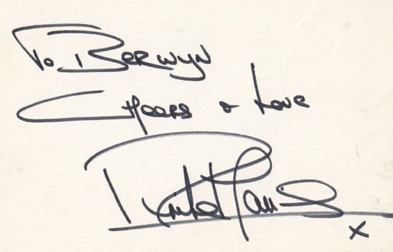 Anita Harris Eastenders to Berwyn Hand Signed Autograph Page