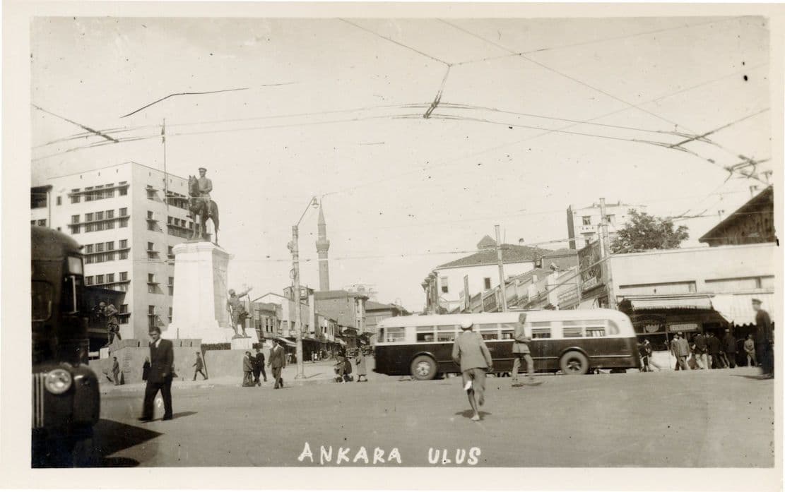 Ankara Ulus Tram Transport Turkey Old Real Photo Postcard