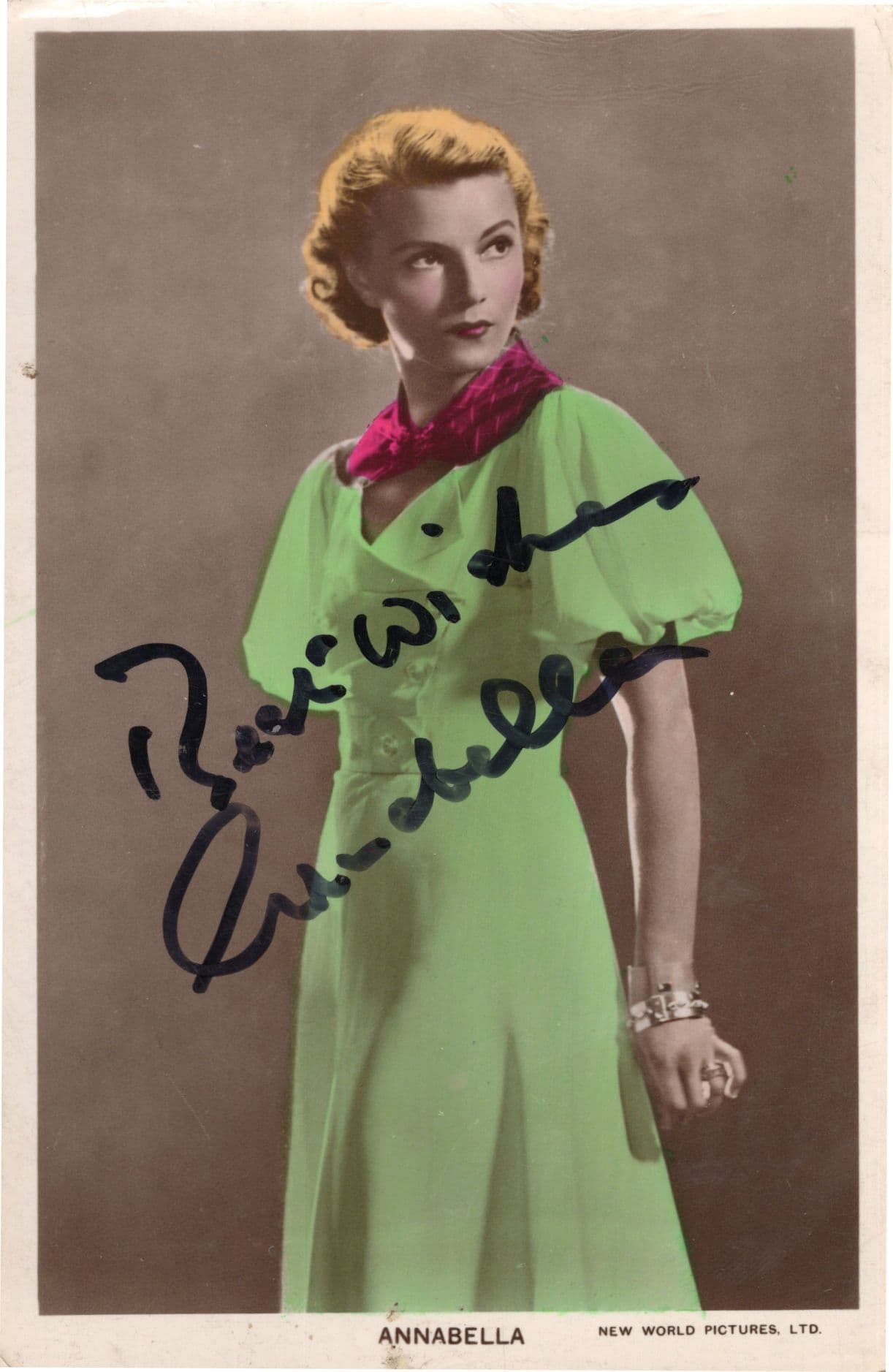 Annabella Historic French Actress Hand Signed Signed Photo Autograph